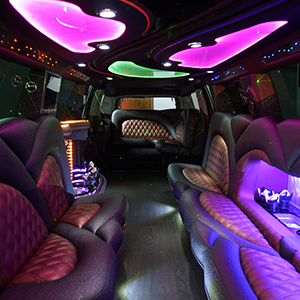 neon lights in a limo