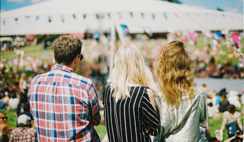 friends in a festival