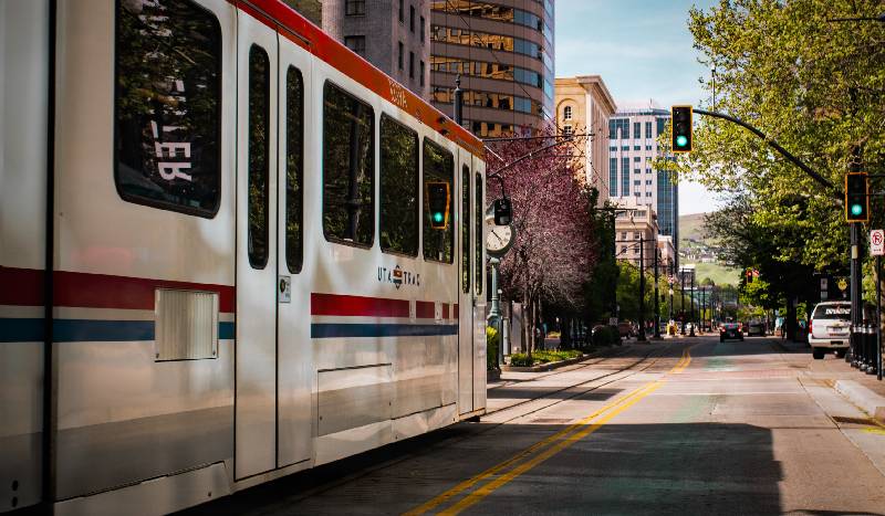 bus in a city