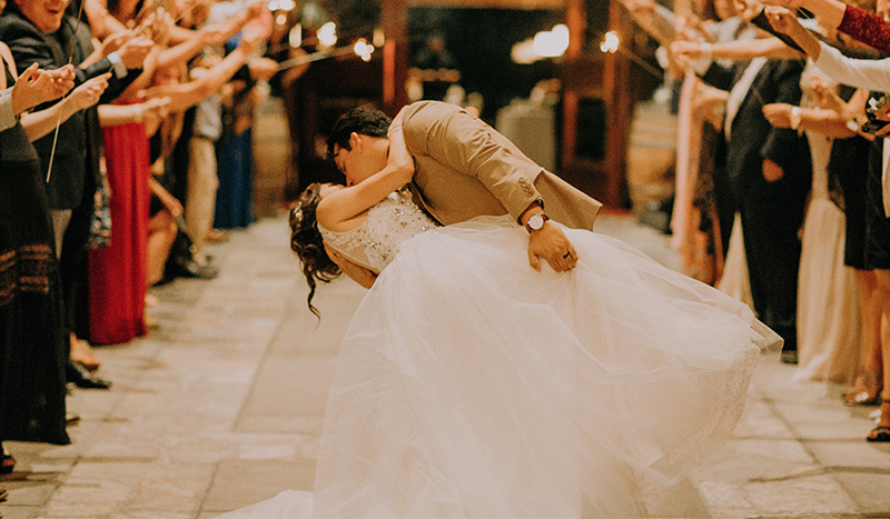 couple in their wedding