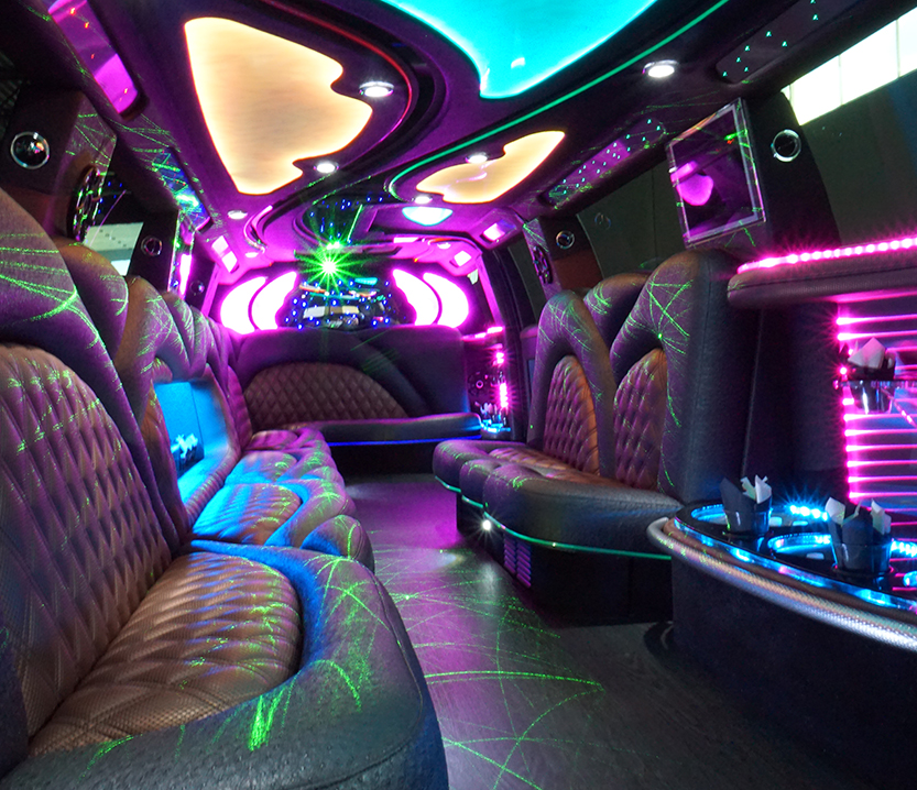 limousine with bars and cup holders
