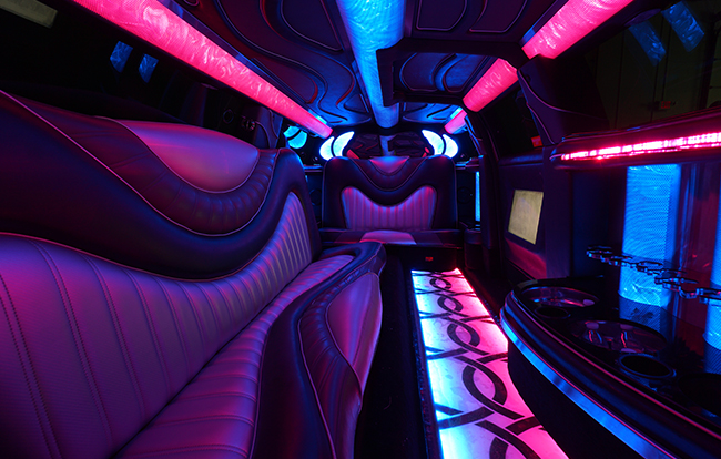 limo with disco floor